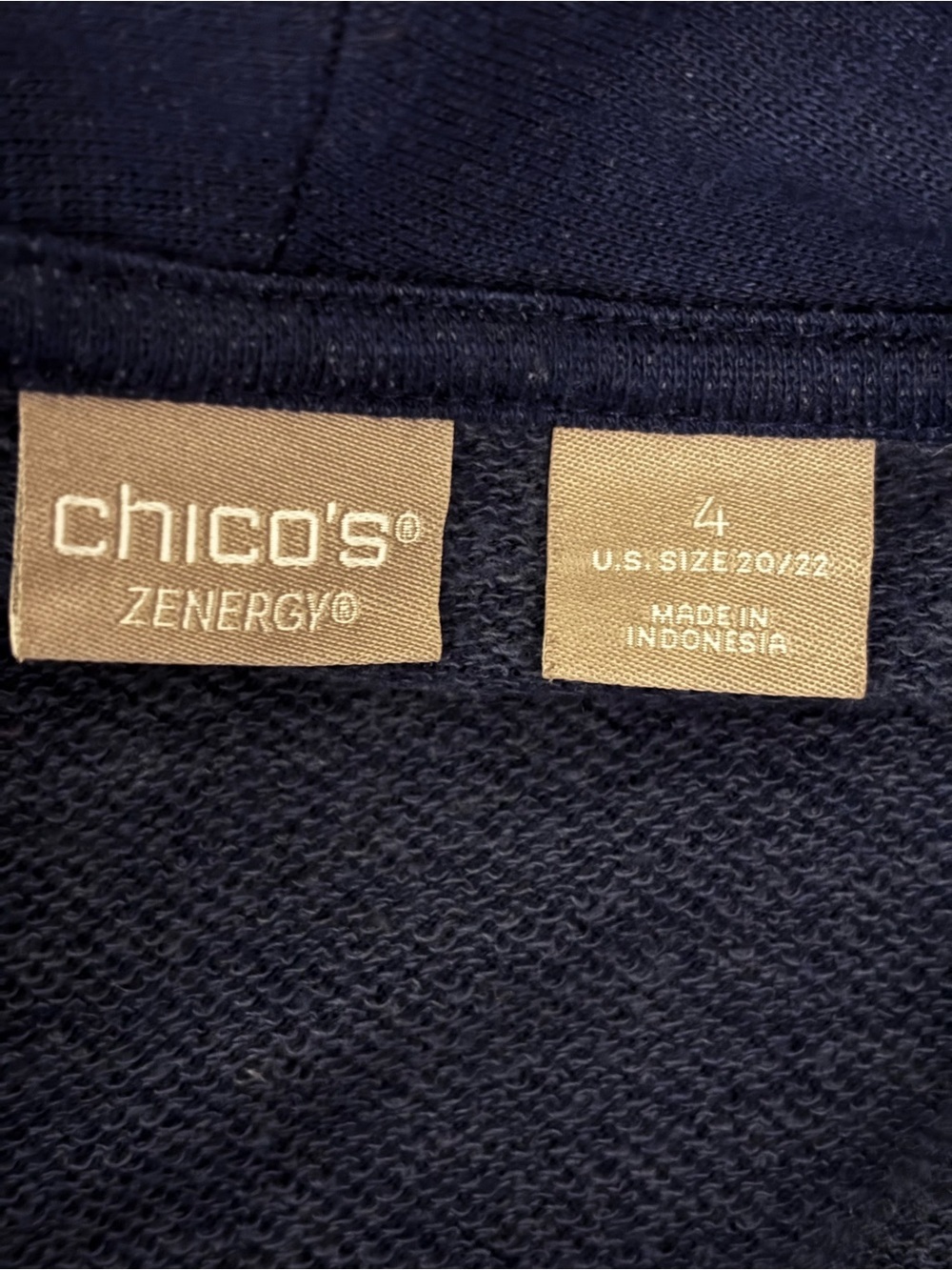 Chico's Navy Textured Knit Cardigan - Picture 2 of 6